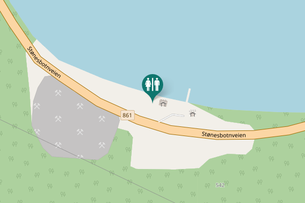 Map showing location of Stønesbotnveien Toilet
