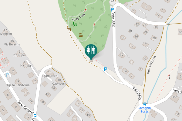 Map showing location of KIDS Trail Toilet