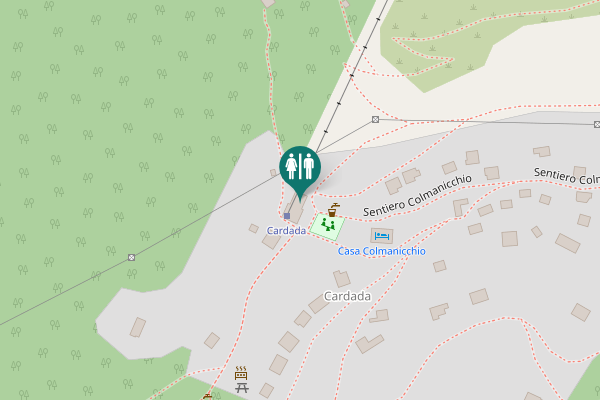 Map showing location of Sentiero Colmanicchio Toilet