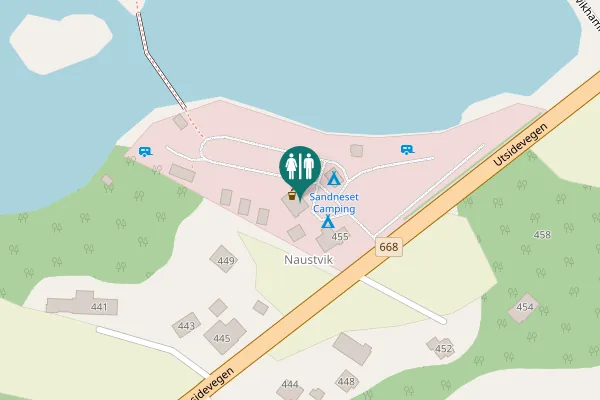 Map showing location of Utsidevegen 457 Toilet