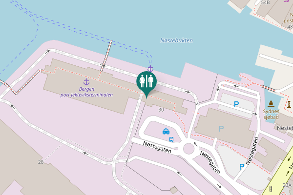 Map showing location of Nøstegaten 30 Toilet