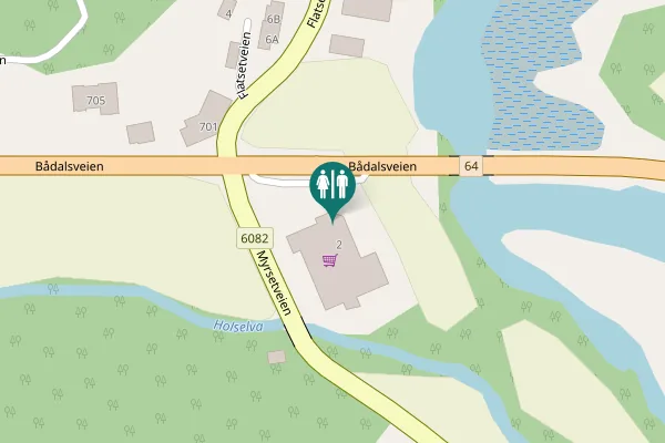 Map showing location of Myrsetveien 2 Toilet