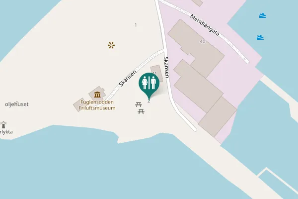 Map showing location of Skansen 2 Toilet