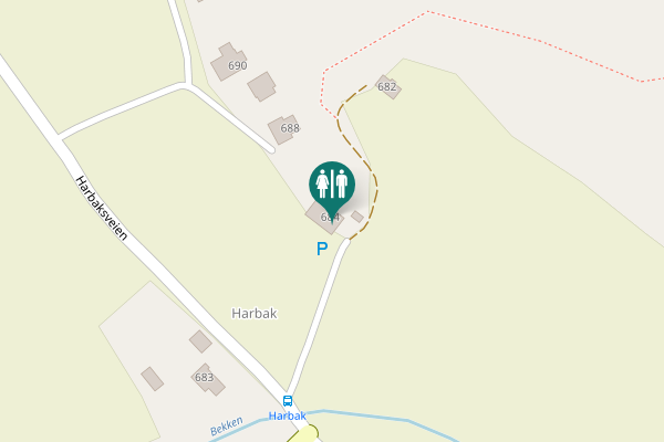 Map showing location of Harbaksveien 684 Toilet