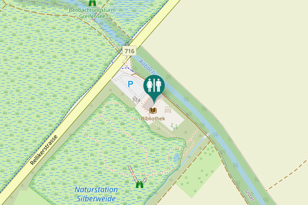 Map showing location of WC Naturstation Silberweide