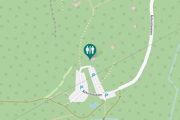 Map showing location of Årkvislaveien Toilet