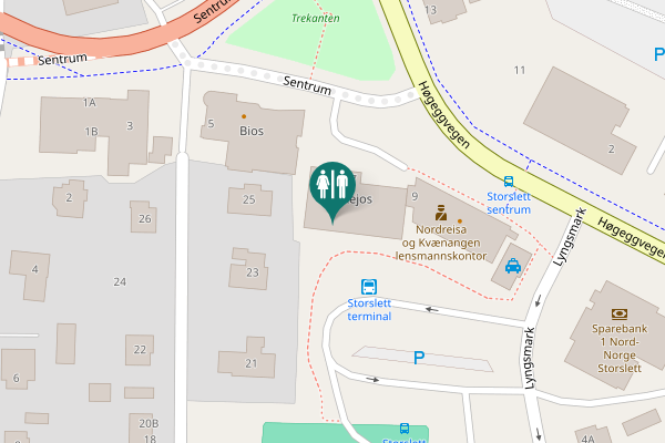 Map showing location of Sentrum 7 Toilet