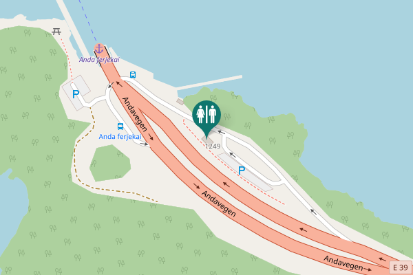 Map showing location of Andavegen 1249 Toilet