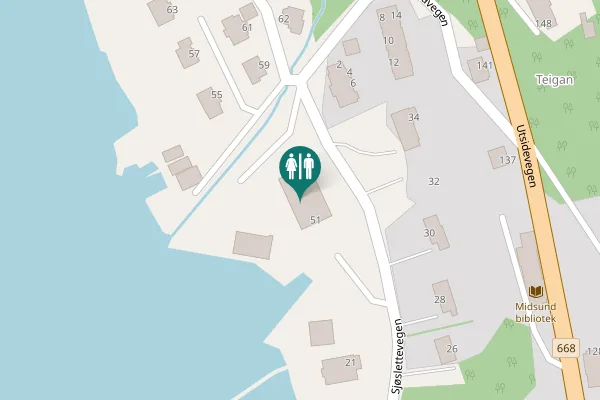 Map showing location of Sjøslettevegen 51 Toilet