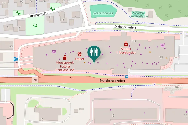 Map showing location of Nordmørsveien Toilet