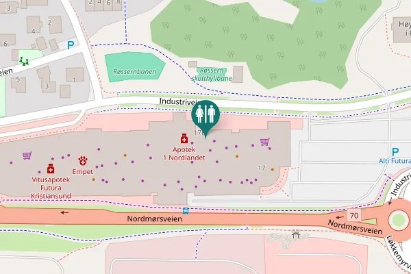 Map showing location of Industriveien 17B Toilet
