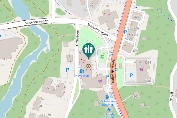 Map showing location of Setesdalsvegen 4275 Toilet