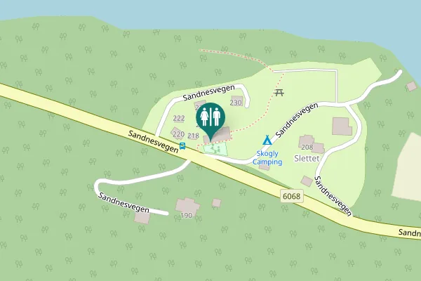 Map showing location of Sandnesvegen 212 Toilet