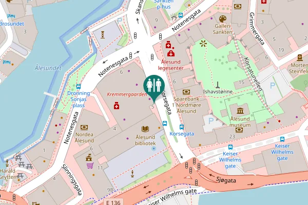 Map showing location of Korsegata 5 Toilet