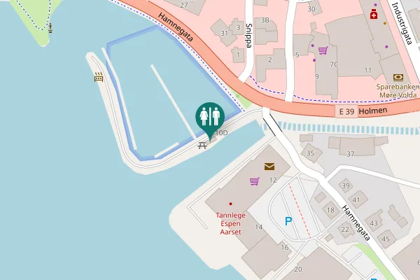 Map showing location of Hamnegata 10D Toilet