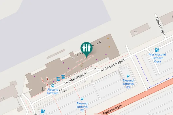 Map showing location of Flyplassvegen 27 Toilet