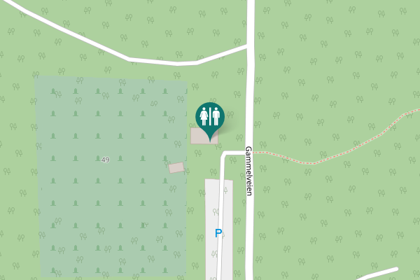 Map showing location of Gammelveien Toilet