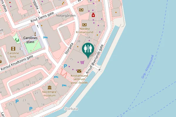 Map showing location of Arnulf Øverlands gate 8 Toilet