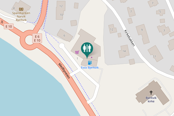 Map showing location of Bjerkvik - Rahkka Toilet