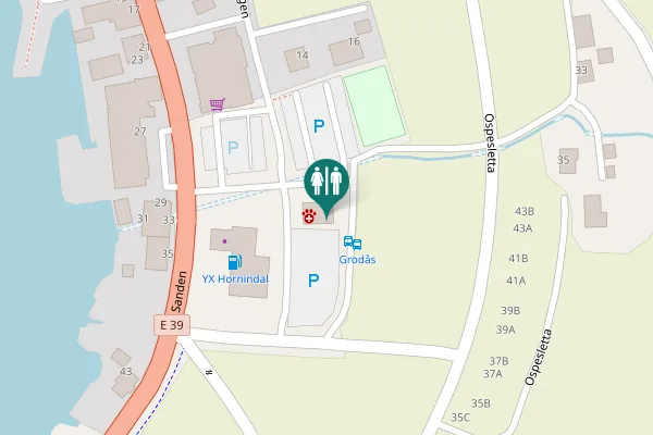 Map showing location of Grøddesvegen 20 Toilet