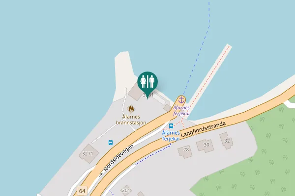 Map showing location of Nordsidevegen 3281 Toilet