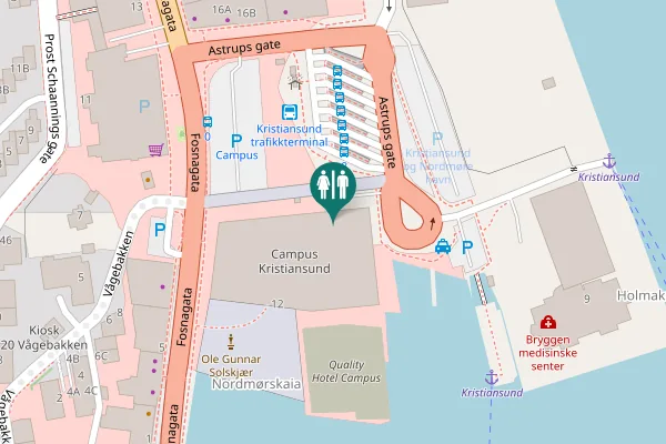 Map showing location of Kristiansund Toilet