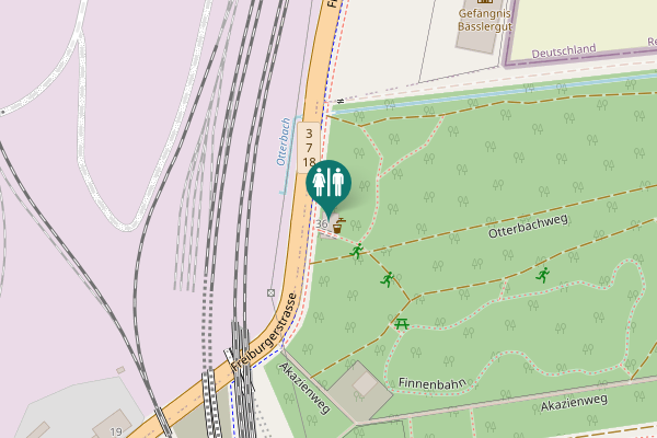Map showing location of Freiburgerstrasse 36 Toilet