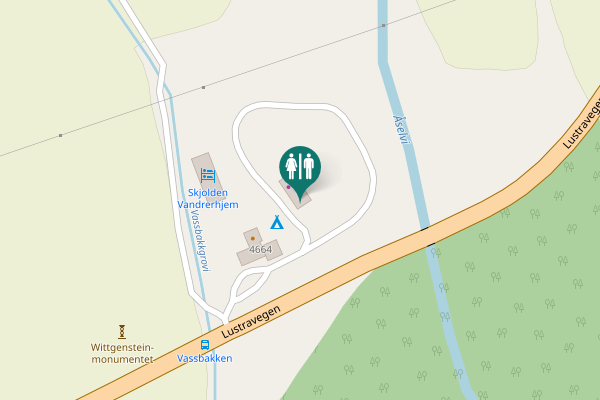 Map showing location of Lustravegen 4664 Toilet
