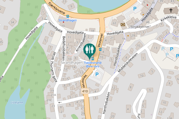 Map showing location of Vestervei 9C Toilet