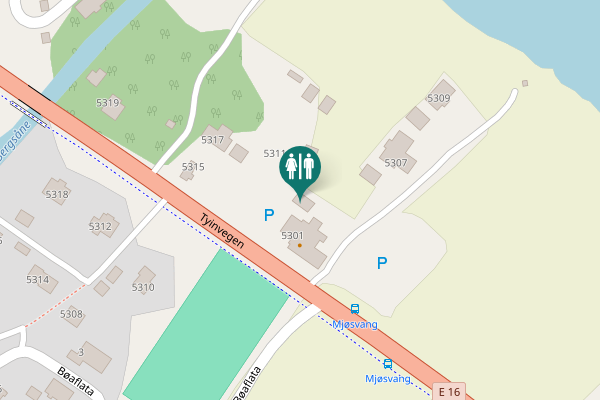 Map showing location of Tyinvegen 5301 Toilet