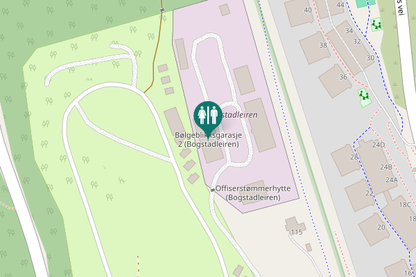 Map showing location of Bølgeblikksgarasje 2 (Bogstadleiren)