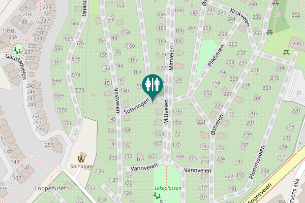 Map showing location of Solsvingen 176 Toilet