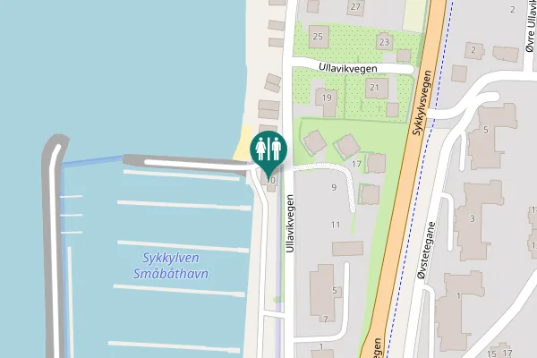 Map showing location of Ullavikvegen 10 Toilet