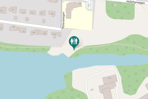 Map showing location of Nylandvegen Toilet