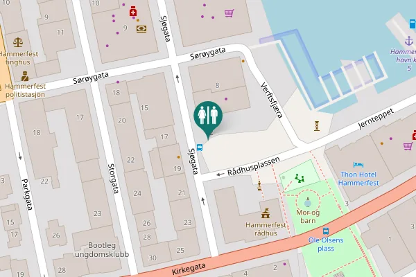Map showing location of Rådhusplassen 2 Toilet