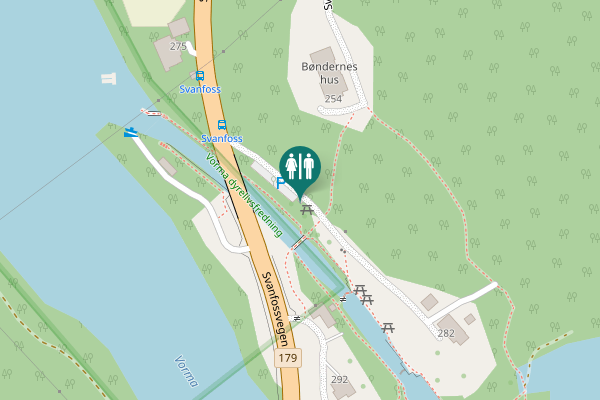 Map showing location of Svanfossvegen 280 Toilet