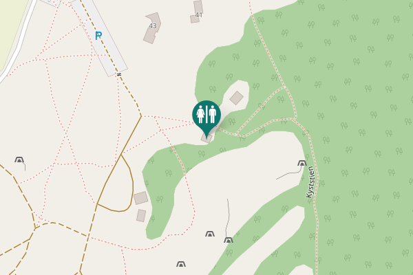 Map showing location of Kyststien Toilet