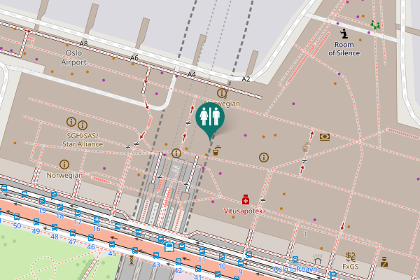 Map showing location of Lufthavnvegen Toilet