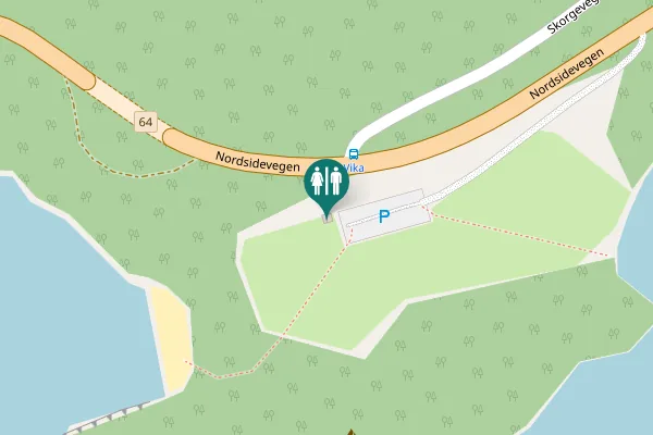 Map showing location of Nordsidevegen Toilet