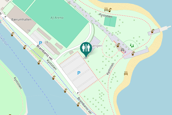 Map showing location of Brambanis vei 20 Toilet
