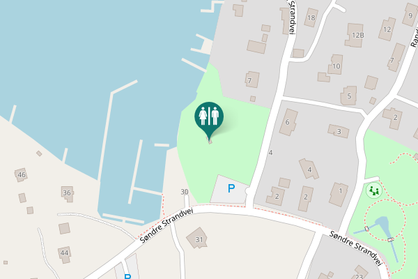 Map showing location of Søndre Strandvei 1 Toilet