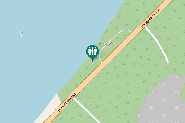 Map showing location of Haugedalsveien Toilet