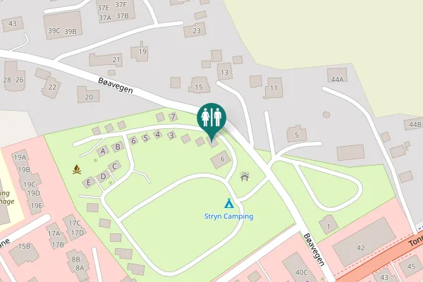 Map showing location of Bøavegen 15 Toilet