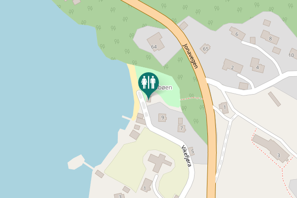Map showing location of Jondal Toilet