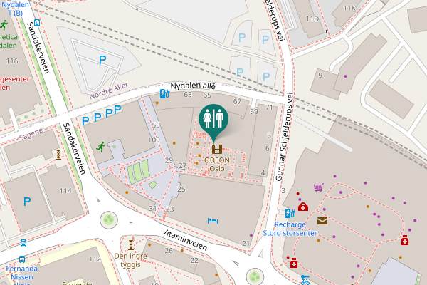 Map showing location of Nydalen allé 65 Toilet