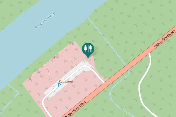 Map showing location of Repparfjorddalen Toilet