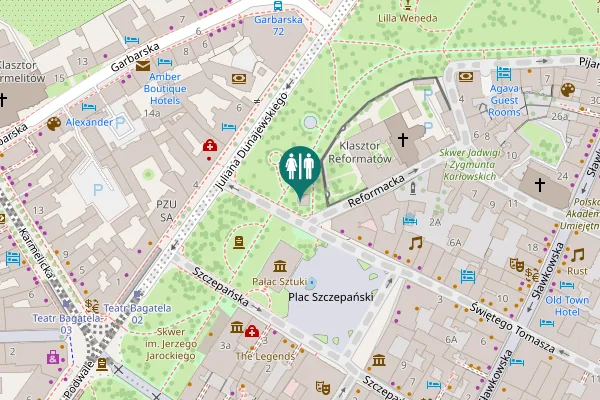 Map showing location of Świętego Tomasza Toilet