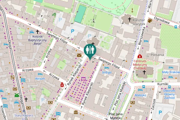 Map showing location of Rynek Kleparski 20 Toilet
