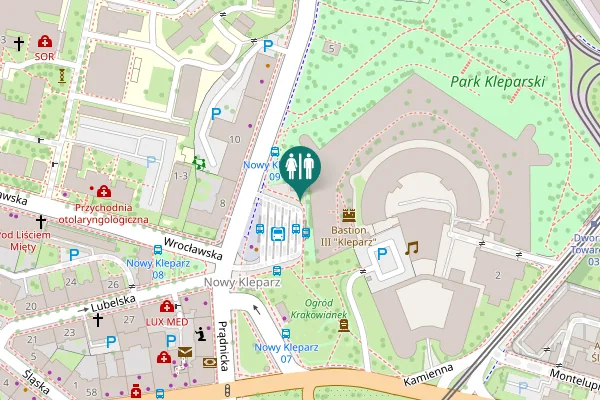 Map showing location of Prądnicka 3 Toilet