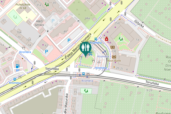 Map showing location of aleja Marcina Kromera 21 Toilet